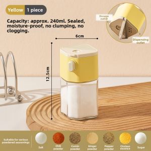 CrossOver | Quantitative Salt Control Seasoning Bottle Glass Kitchen Spice Jar Sealed Luxury Seasoning Canister Powder Dispenser Salt Bottle