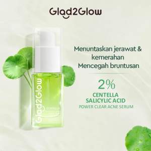 GLAD2GLOW Centella 2% Salicylic Acid Acne Serum 17ml (hijau)