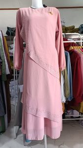 Gamis anak Nella bahan ceruty babydol pul puring fariasi Payet sworski 7-15 tahun