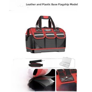 Delixi Canvas Tool Bag Thickened Durable Multi-Function Repairing Tool Pouch Large Capacity Storage Bag for Electricians