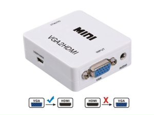 ตัวแปลง Mini VGA TO HD เอชดีเอ็มไอ CONVERTER - แปลงสัญญาณ VGA เป็น HDMI ความละเอียดสูง 1920 x 1080@60H - ใช้กับคอมพิวเตอร์, โน้ตบุ๊ก, โทรทัศน์, โปรเจคเตอร์ - สะดวกและคุ้มค่า