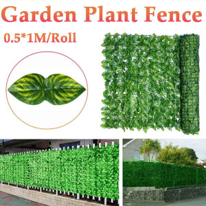 Artificial Fence Leaves Fake Plants Plastic Fence Faux Privacy Fence Grass Wall Fence For Outdoor Garden Balcony Decor