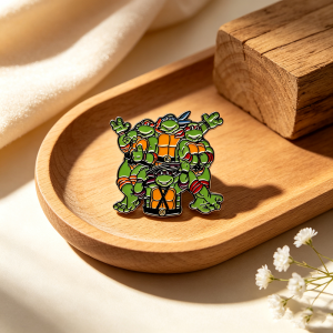 Cartoon Turtle Enamel Pin Metal Lapel Brooch Collectible Accessory for Backpack Hat Ideal Gift for 90s Cartoon Fans