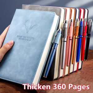 A5 Note Book Pad Individuality Magnetic Snap Side Retro Leather Office Business Diary School Supplies Notebook Gift (Black/Grey/Pink/Brown/Dark Blue/Dark Green/Blue)