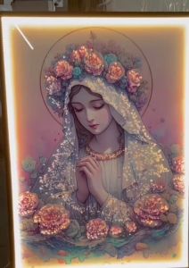 Tranh Công Giáo đính đá pha lê đèn LED cao cấp Hiện đại trang trí nhà Decor quà tặng mẫu mới...