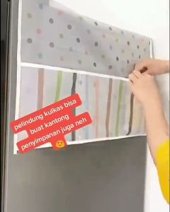 Cover Kulkas Sarung Plastik Penutup Kulkas Taplak Kulkas Waterproff Sarung Kulkas Lemari es Anti Air (RANDOM)-BJ