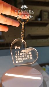 Customized Acrylic Heart Calendar Gold Keychain #anniversary #Gift #Monthsary #Valentines #Birthday