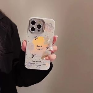 Cute Bear Cartoon Phone Case For iPhone 17 16 Pro Max 15 14 13 12 11 Pro Max Shockproof Soft Protective Cover