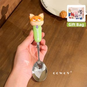 Cartoon Cute Childrens Fork and Spoon Stainless Steel Utensils