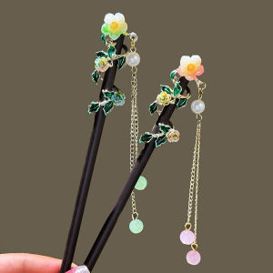 Elegant Wooden Tassel Hairpin Traditional Chinese Style Bun Maker for Cheongsam Hanfu Hair Accessories Ancient Fashion