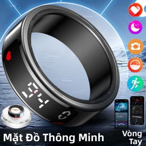 Nhẫn Thông Minh 2025 Dành Cho Nam & Nữ Với Màn Hình Cảm Ứng Sạc Không Dây Chống Nước 5 ATM Quản Lý Sức Khỏe Tương Thích Với Android Và iOS