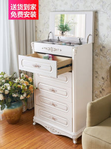 European-Style Chest of Drawers Minimalist Modern Solid Wood Chest of Drawer Five-Bucket Cabinet White Side Cabinet American Pine Storage Cabinet