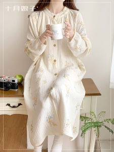 Pure Cotton Maternity Nightgown Thin Summer Style Nursing Sleep Dress for Pregnant Women Postpartum Hospital Delivery Gown