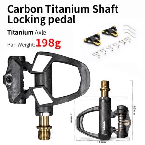 KORE Road Bike Carbon PedalsSPD S-L Locking PedalUltra-light Titanium Shaft Needle Roller Bearings Pedal for SPD Cycling Parts