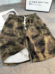 LIUBU | Quần Short Đàn Ông Vintage Camo Cargo Mùa Hè Rửa Mềm Thoáng