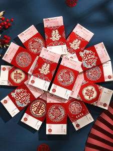 Đạo Cụ Cưới Đỏ Quà Tặng Đám Cưới Bao Lì Xì Đỏ Đính Kèm Thẻ Quà Tặng Vàng 10.000 Nhân Dân Tệ Chất Liệu Giấy