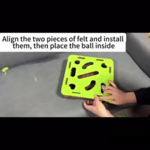 Cat Puzzle Toy Cat Felt Puzzle Box With Ball Interactive Cat Agility Toys Pet Teasing Bell Maze Box