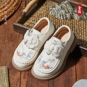 Embroidered Shoes Girls Hanfu Shoes Ethnic Style Soft Bottom Kindergarten Childrens Shoes Flower Tide Childrens Cloth Shoes