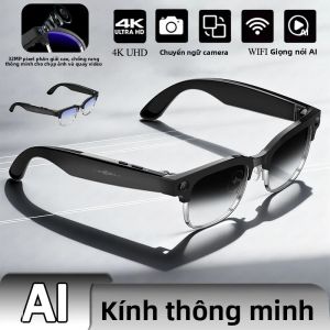 Kính Thông Minh 4K UHD AI Camera 800W Bluetooth Dịch Giọng Nói Nhận Diện Ảnh Pin 290mAh Dành Cho Doanh Nghiệp