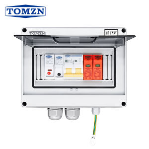 TOMZN HT-8WAY PV Combiner Box 1 IN 1 OUT DC600V Solar Photovoltaic Combine Box with SPD Fuse MCB for Inverter 16A-63A