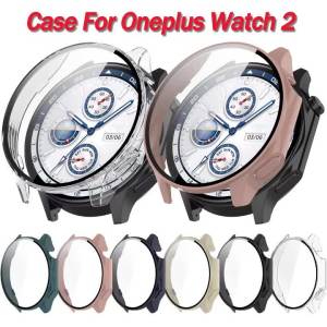 PC Case+Glass for Oneplus Watch 2 Smart Watch Tempered Glass All-around Bumper Protective Cover for Oppo Watch X Accessories
