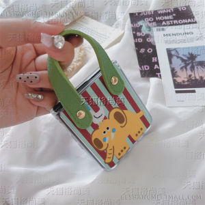 Green Handheld Foldable Screen Phone Case with Little Elephant Design for Huawei Purax Oppo Samsung Vivo Xiaomi Womens Style