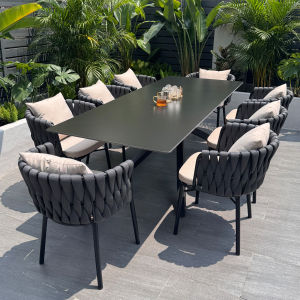 Modern Minimalist Outdoor Rock Table Garden Luxury Waterproof Table And Chair Combination for Courtyard Terrace Leisurely Use