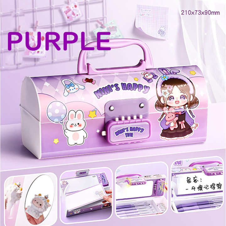 Password Lock Stationery Box Primary School Student Kids Kindergarten ...