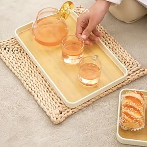 Tray Aksen Kayu Estetik untuk Minuman & Snack