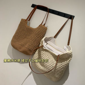 WTHEONE Handcrafted Hollow out Leather Shoulder Bag Casual Vacation Daily Use Vintage Style Single Strap Crossbody Bag