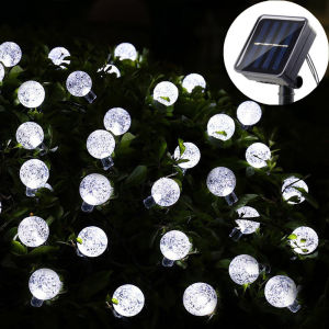 Solar 5/7/12m Outdoor LED Crystal Globe String Light Fairy Light for Garden Wedding Christmas Home Room 2025 Ramadan Decoration