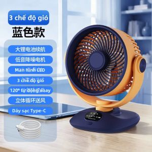 Quạt Để Bàn Sạc Trực Tiếp USB 3 Tốc Độ Yên Tĩnh Có Thể Điều Chỉnh Góc Độ Quạt Cá Nhân Mini Dành Cho Văn Phòng Tại Nhà Phòng Ngủ Chỉ Làm Mát Bằng Nhựa