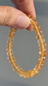 [ Woosilver ] Vòng Tay Đá Trong Cắt Giác Vàng Bánh Xe Vintage - Secondhand – VĐPT5