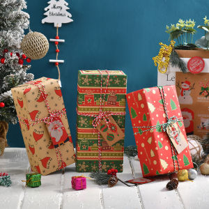 50x7กระดาษห่อของขวัญคริสต์มาส0ซม. กระดาษคราฟท์วินเทจแบบ DIY กระดาษงานฝีมือกระดาษสำหรับเป็นของขวัญคริสต์มาสบ้านการตกแต่งงานเลี้ยงฉลองแต่งงานวันเกิด