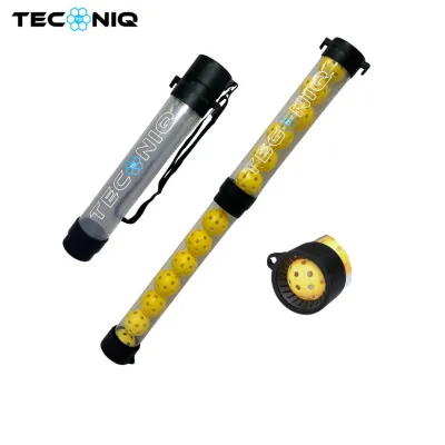 TECNIQ Retractable Ball Picker Ball Tube for Pickleball and Tennis Ball holds up to 14 balls