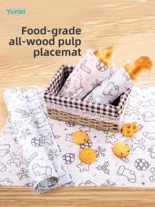 Food Grade Disposable Dining Mat Paper Plates for Home Use Children Outdoor Eating Picnic Waterproof Oil Resistant Baby