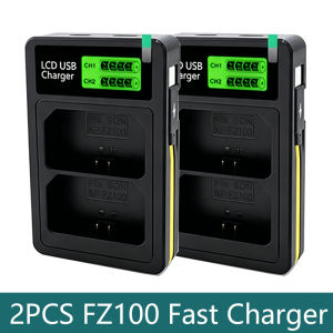 NP-FZ100 Dual Slot LCD Type-C USB Charger for Sony A7 III A7M3 A7 IV A7M4 A7C A6600 A6700 A7C II A7CR FX30 ZV-E1 A9 A7R3 BC-QZ1