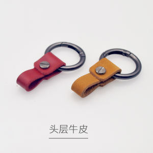 Top Layer Cowhide Car Keychains Ring Creative Men Women Leather Lanyard Decoration Chain Automobile Keyring Personalized Gifts