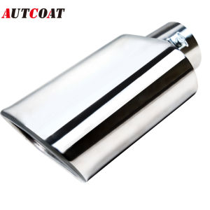 1/2Pcs Square Exhaust Tip 2.36 Inlet 2.36 X 5.5 Outlet 9 Long Chrome-Plated Stainless Steel Rectangle Exhaust Pipe Tip