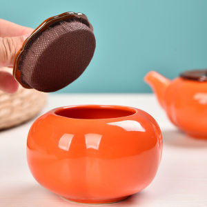 Ceramic Persimmon Ashtray Creative European Personality Hotel Household Living Room Coffee Table with Lid Prevent Fly Ash Ashtray Ornaments