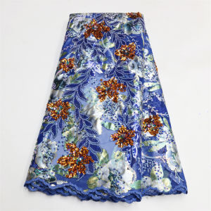 African Lace Fabric 2025 HIgh Quality Colorful French Sequined Mesh Lace Fabric for Sewing Luxury Wedding Party Dress