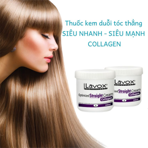 Thuốc kem duỗi tóc thẳng lavox collagen OK328 siêu nhanh siêu mạnh 500ml x2