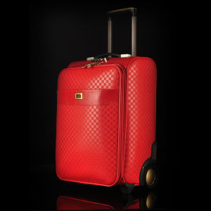 Red Directional Wheel Wedding Gift Box Business Luggage Bag Womens Carry-On Suitcase Moving Tool Retro Style Zipper Closure