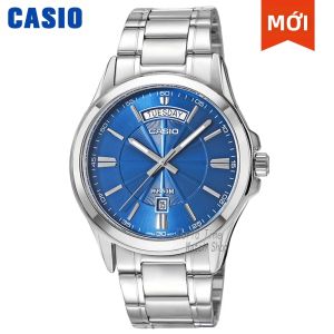 Casio | Đồng Hồ Thạch Anh Nam Casio MTP-1381D-3A Đồng Hồ Đeo Tay Dây Thép Không Gỉ Chống Nước 50M Phong Cách Quân Đội Với Màn Hình Không Số