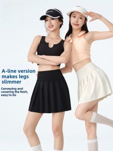 MiiOW | Cat Lady Fashion Sports Tennis Pleated Skirt Womens 2025 New Anti-Light Built-In Safety Pant Fake Two-Piece Half-Skirt