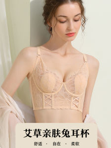 Anti-Sagging Adjustable Beauty Salon Bra Womens Vest Style Soft Steel Ring Bra Underwear for Younger Women V-Neck Four Seasons