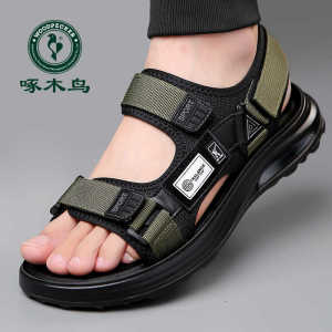 Woodpecker Beach Shoes Youth Men Velcro Summer Outdoor Non-Slip Casual Thick Sole Vietnamese Shoes Sports Sandals