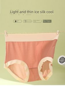 plus Size Ice Silk High Waist Briefs Womens Thin Modal Comfortable Underwear for Pregnant plus Size Ladies Daily Wear