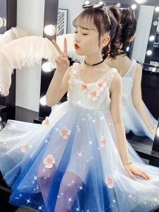 Princess Style Summer Dress Childrens Skirt Korean Version Fairy Tale Girls Clothing Outdoor Activity Suitable All Ages