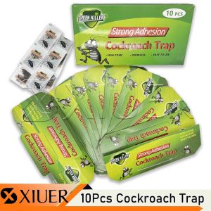 10Pcs/Box Cockroach Killer Trap Strong Adhesion Glue Sticky Roach Traps Non-Toxic ipis Killer Trap House Great for Home with Kids & Pets Indoor Easy to Use Sticky Pest Roach Control Trap with Baits